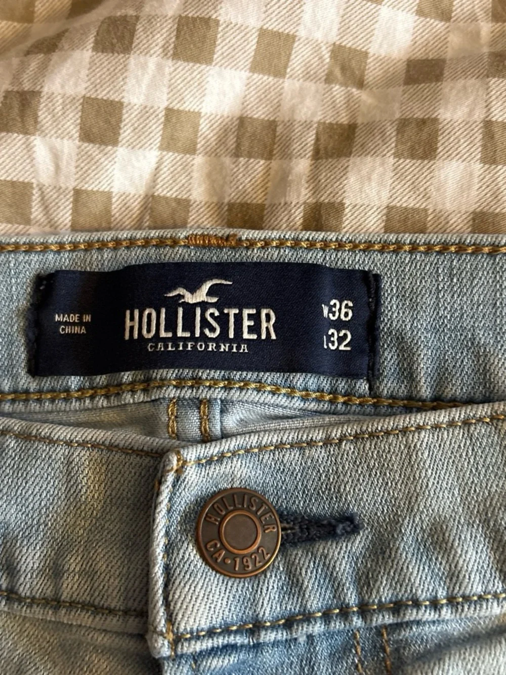 Hollister Slim Skinny Distressed Light Blue Men's Jeans